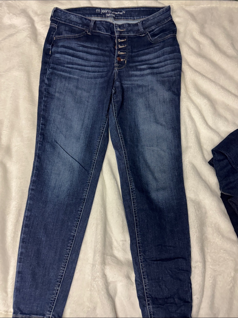 Maurices Dark Blue Skinny High-Rise Button-Fly Jeans